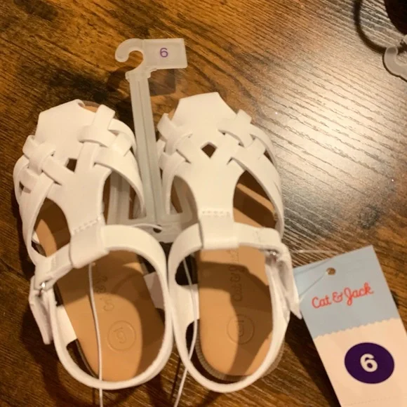 Buy 1 get one 50% off kids shoes Mix&Match 
Cat & Jack White Kids Sandals - Picture 4 of 7